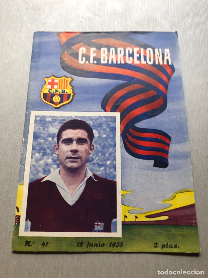 Coleccionismo deportivo: 1955 FC Barcelona OGC Niza programa oficial - Foto 1