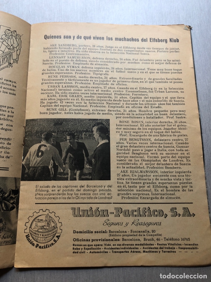 Coleccionismo deportivo: 1949 FC Barcelona Elfsborg programa oficial - Foto 2