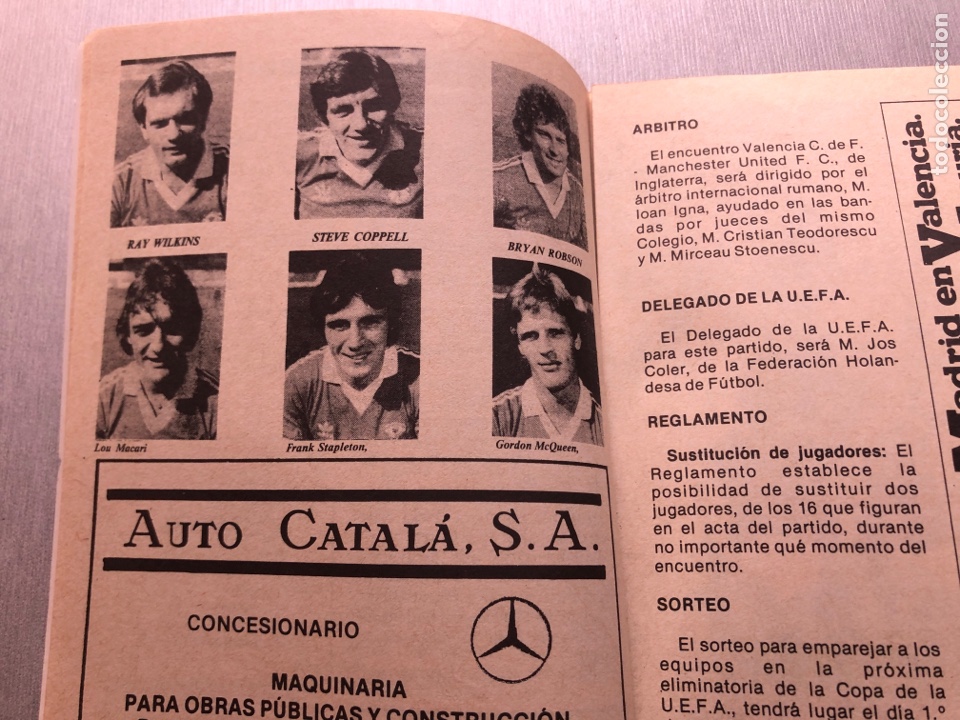 Coleccionismo deportivo: 1982 Valencia Manchester utd programa oficial Copa UEFA - Foto 3