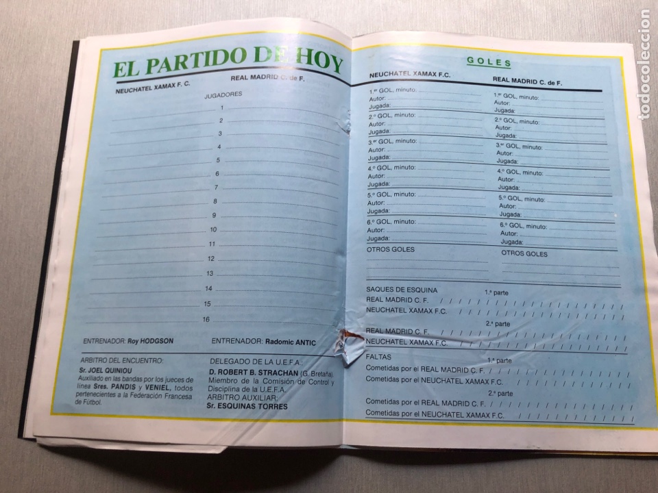 Coleccionismo deportivo: 1991 Real Madrid Neuchatel programa oficial UEFA - Foto 5