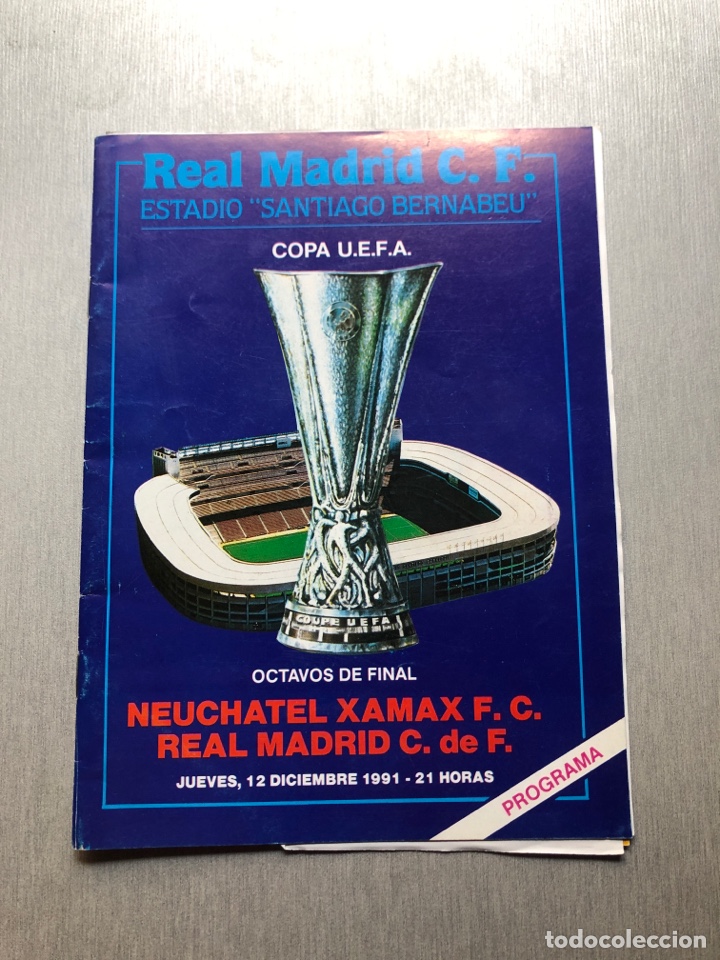 Coleccionismo deportivo: 1991 Real Madrid Neuchatel programa oficial UEFA - Foto 1