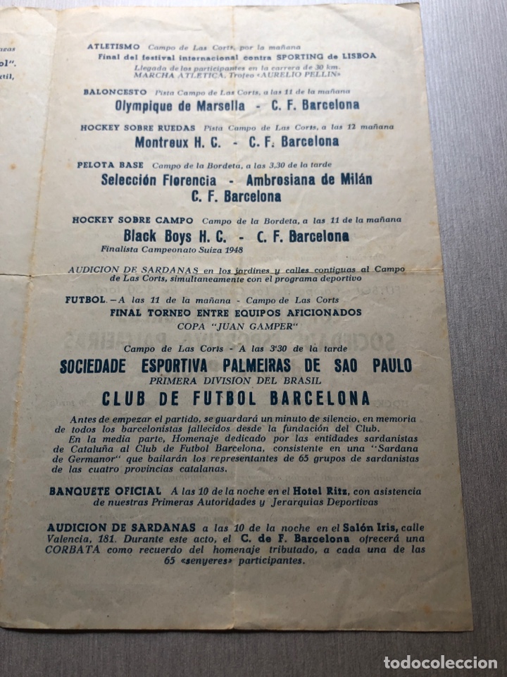 Coleccionismo deportivo: 1949 FC Barcelona programa Bodas de Oro - Foto 3