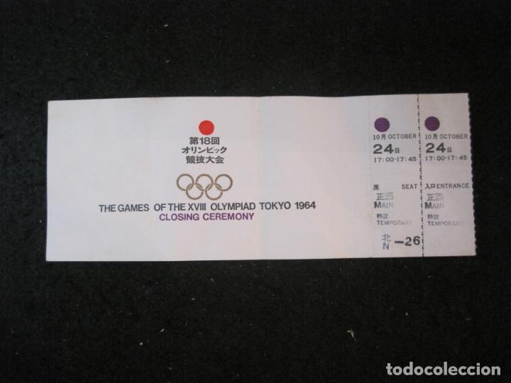 JUEGOS OLIMPICOS TOKYO 1964-CLOSING CEREMONY-CLAUSURA-ENTRADA ANTIGUA-VER FOTOS-(K-3993) (Coleccionismo Deportivo - Documentos de Deportes - Otros)