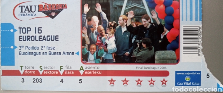 Coleccionismo deportivo: ENTRADA BASKONIA EUROLIGA - Foto 1