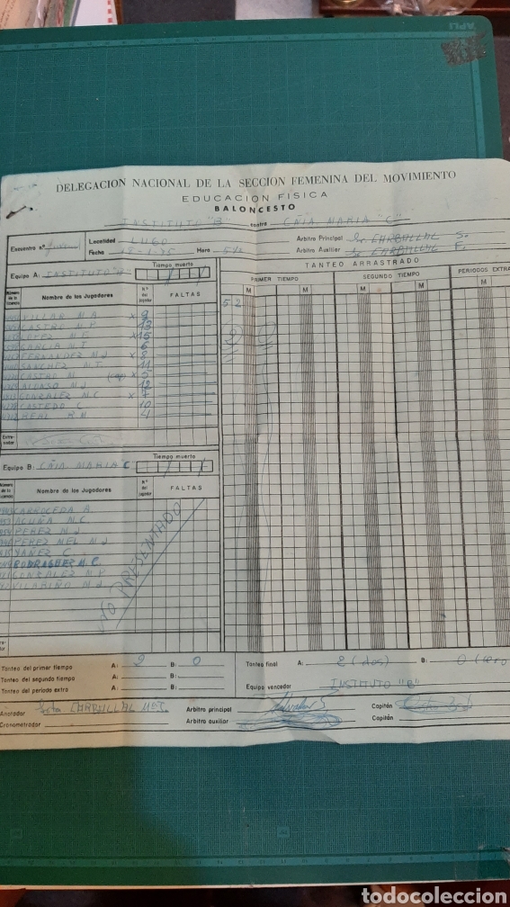 Coleccionismo deportivo: PARTE BALONCESTO LUGO INSTITUTOS 1975 - Foto 1