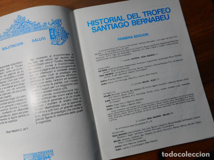 Coleccionismo deportivo: PROGRAMA.X TROFEO SANTIAGO BERNABEU.REAL MADRID-A.C MILAN. 1988. - Foto 3