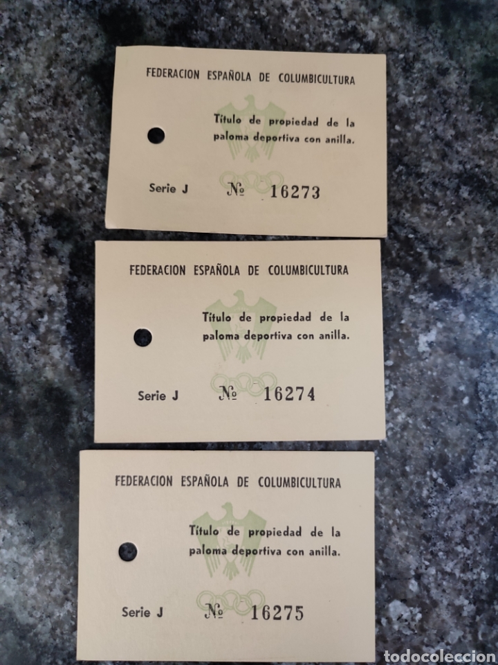Coleccionismo deportivo: Colombicultura T&iacute;tulo d propiedad FEC.numeros correlativos