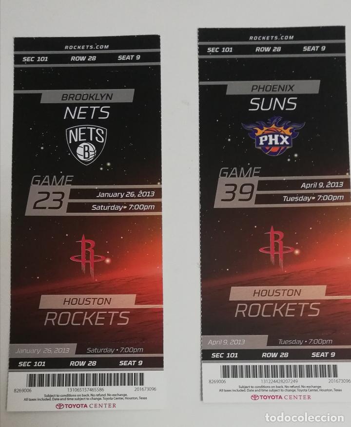 Coleccionismo deportivo: 2 entradas NBA Houston Rockets vs Suns y Nets - Baloncesto - Foto 1