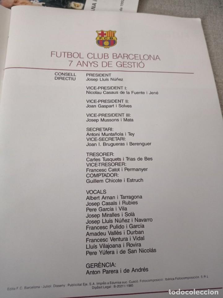 Coleccionismo deportivo: F.C.Bsrcelona memoria 1984/85 - Foto 2