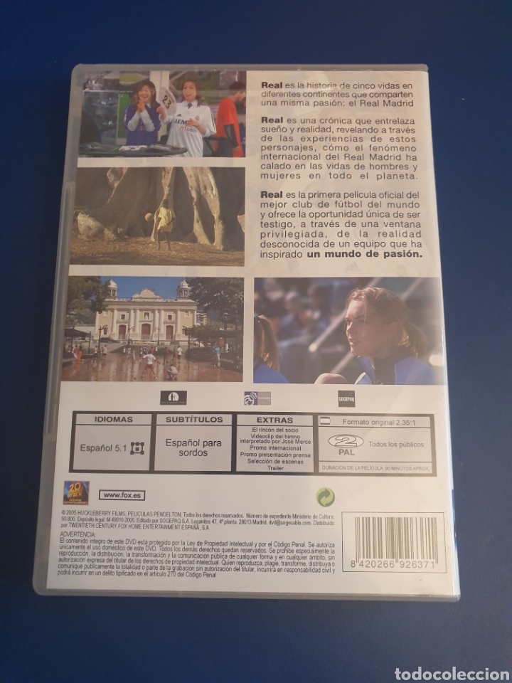 Coleccionismo deportivo: REAL LA PELICULA EDICI&Oacute;N EXCLUSIVA REAL MADRID DVD - Foto 2