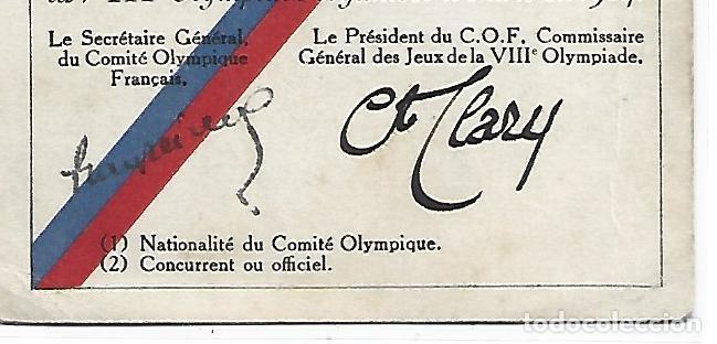 Coleccionismo deportivo: (F-211013)CARNET DE IDENTIDAD OLIMPIADAS DE PARIS 1924 - Foto 2