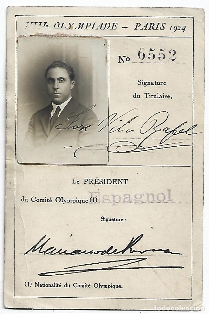 Coleccionismo deportivo: (F-211013)CARNET DE IDENTIDAD OLIMPIADAS DE PARIS 1924 - Foto 3