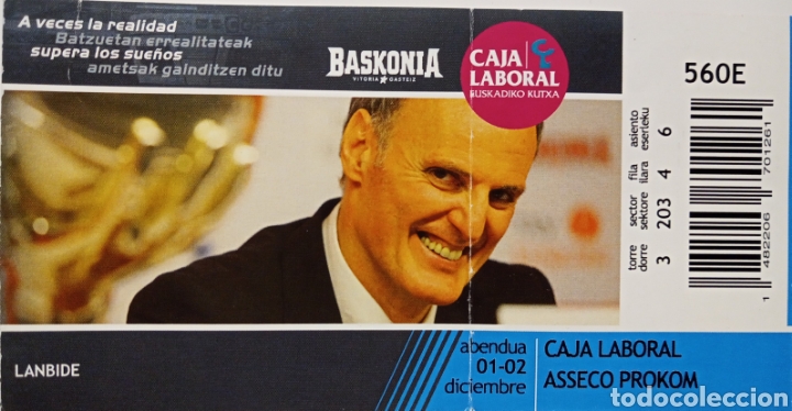 Coleccionismo deportivo: ENTRADA BASKONIA VS ASSECO PROKOM - Foto 1