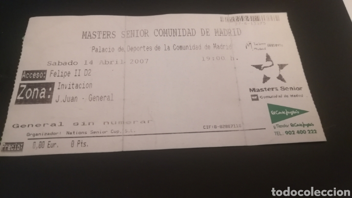 Coleccionismo deportivo: Entrada Ticket Tenis Master Senior 2007 Palacio de los Deportes Madrid - Foto 1