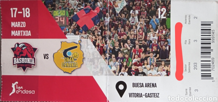 Coleccionismo deportivo: ENTRADA BASKONIA VS GRAN CANARIA - Foto 1