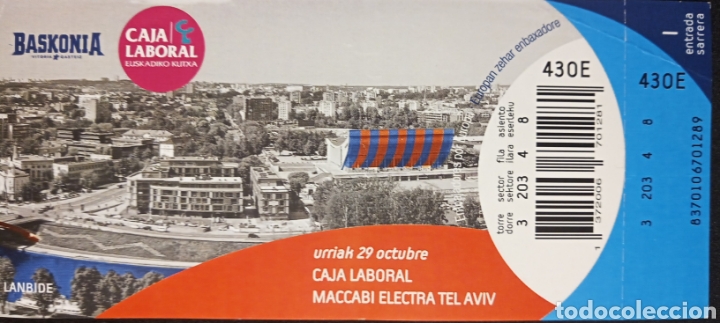 Coleccionismo deportivo: ENTRADA BASKONIA VS MACCABI TEL AVIV - Foto 1