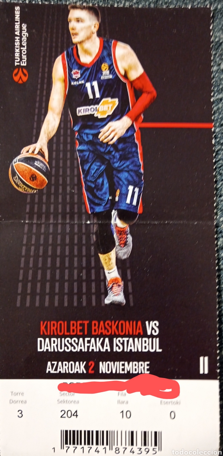 Coleccionismo deportivo: ENTRADA BASKONIA VS DARUSSAFAKA ESTAMBUL - Foto 1