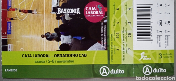 Coleccionismo deportivo: ENTRADA BASKONIA VS OBRADOIRO CAB - Foto 1