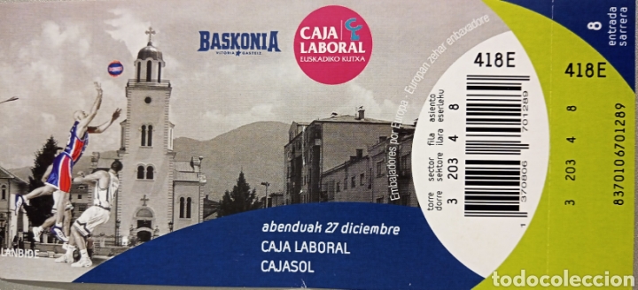 Coleccionismo deportivo: ENTRADA BASKONIA VS CAJASOL - Foto 1