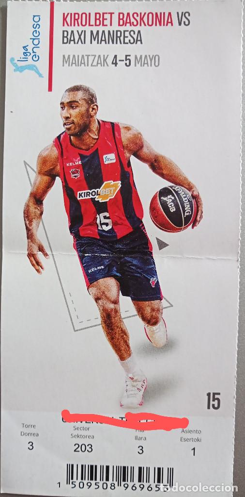 Coleccionismo deportivo: ENTRADA BASKONIA VS BAXI MANRESA - Foto 1