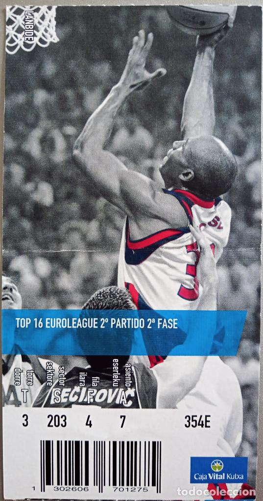 Coleccionismo deportivo: ENTRADA BASKONIA TOP 16 EUROLIGA - Foto 1