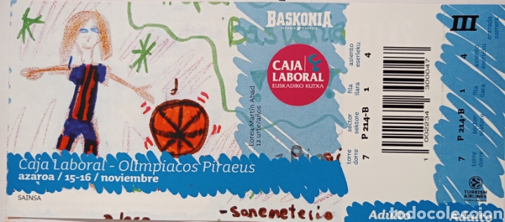 Coleccionismo deportivo: ENTRADA BASKONIA VS OLIMPIACOS PIRAEUS - Foto 1