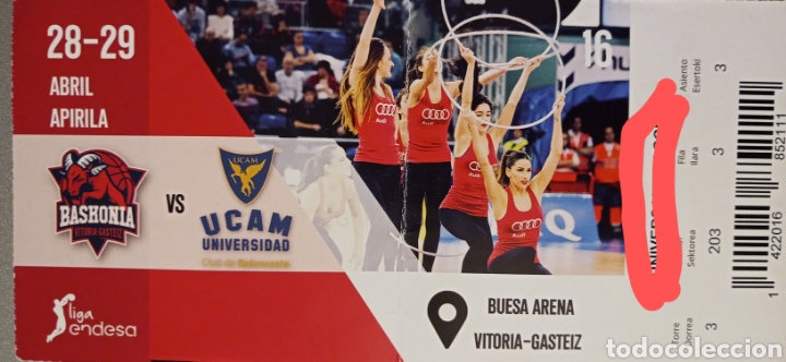 Coleccionismo deportivo: ENTRADA BASKONIA VS UCAM MURCIA - Foto 1