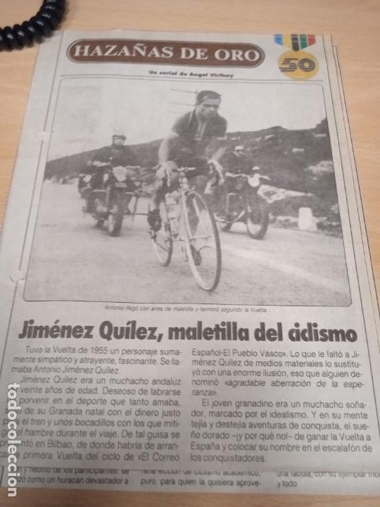 Coleccionismo deportivo: Ciclismo.Serial de Marca Haza&ntilde;as de Oro, del a&ntilde;o 1988. Antonio Jim&eacute;nez - Foto 1