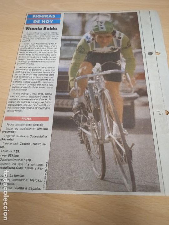 Coleccionismo deportivo: Ciclismo.Serial de Marca Haza&ntilde;as de Oro, del a&ntilde;o 1988. Antonio Jim&eacute;nez - Foto 3