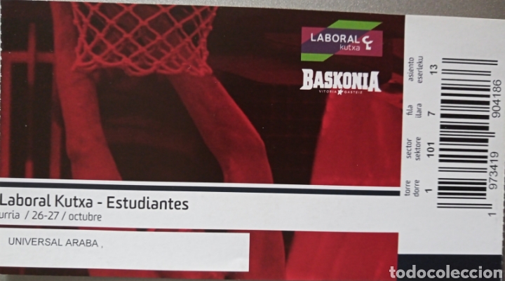 Coleccionismo deportivo: ENTRADA BASKONIA VS ESTUDIANTES - Foto 1
