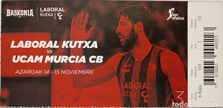 Coleccionismo deportivo: ENTRADA BASKONIA VS MURCIA CB - Foto 1
