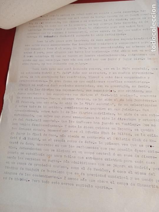 Coleccionismo deportivo: Athl&eacute;tic de Bilbao. Art&iacute;culo mecanografiado. Varias p&aacute;ginas - Foto 5