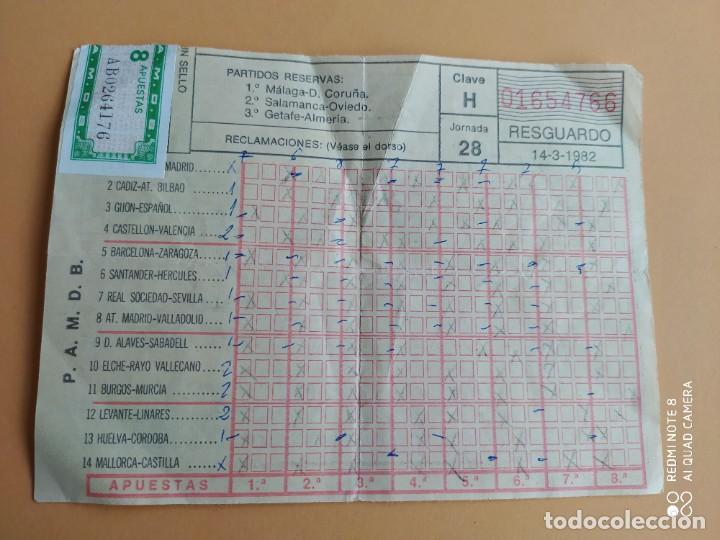 Coleccionismo deportivo: BOLETO DE QUINIELA 1982 SELLADO H1 - Foto 1