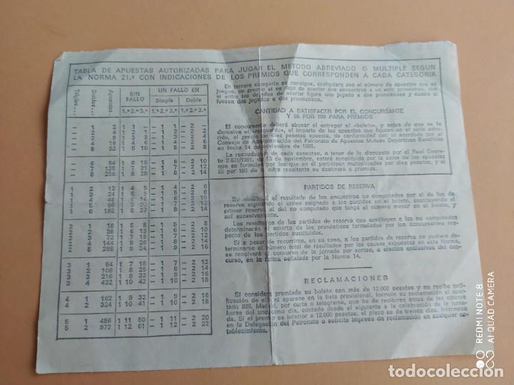 Coleccionismo deportivo: BOLETO DE QUINIELA 1982 SELLADO H1 - Foto 2