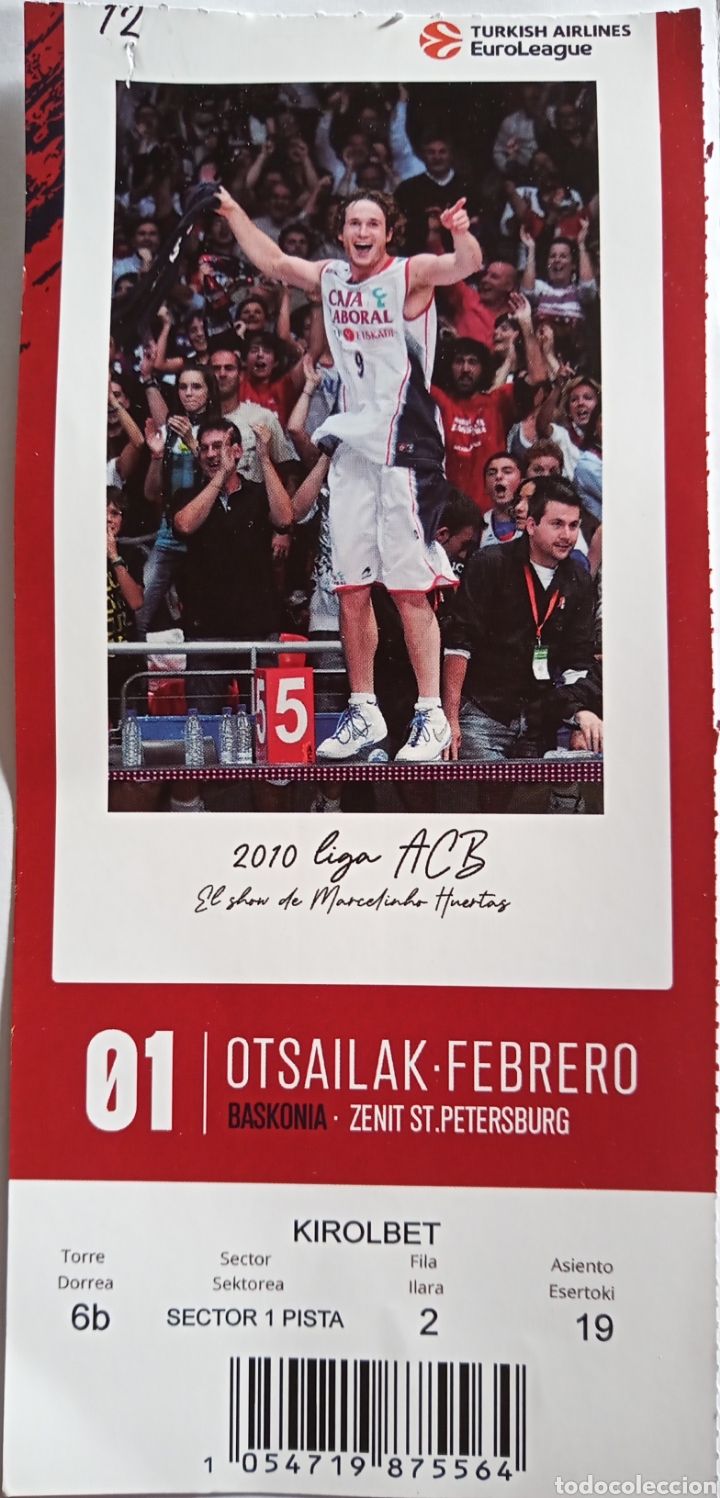 Coleccionismo deportivo: ENTRADA BASKONIA VS ZENIT ST. PETERSBURG - Foto 1
