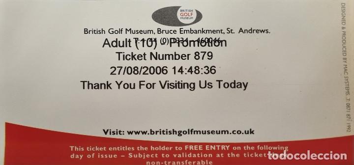 Coleccionismo deportivo: TICKET ENTRADA BRITISH GOLF MUSEUM ST ANDREWS 2006 - Foto 2
