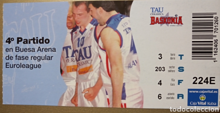 Coleccionismo deportivo: ENTRADA BASKONIA EUROLIGA - Foto 1