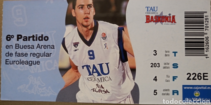 Coleccionismo deportivo: ENTRADA BASKONIA EUROLIGA - Foto 1