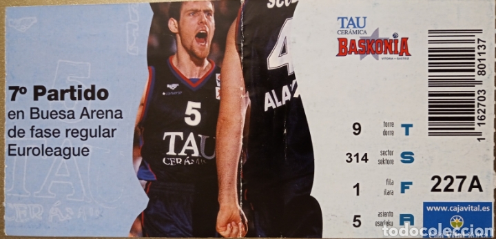 Coleccionismo deportivo: ENTRADA BASKONIA EUROLIGA - Foto 1