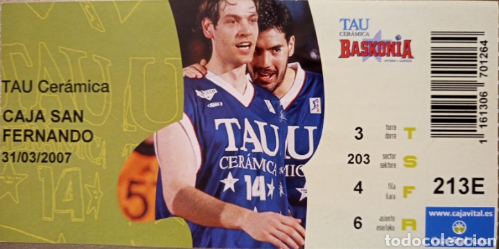 Coleccionismo deportivo: ENTRADA BASKONIA ACB CAJA SAN FERNANDO - Foto 1