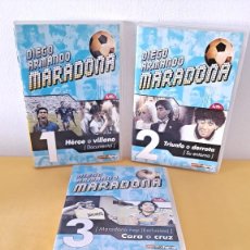 Coleccionismo deportivo: DIEGO ARMANDO MARADONA - HÉROE O VILLANO, TRIUNFO Y DERROTA, CARA O CRUZ (3 DVD). Lote 320385278