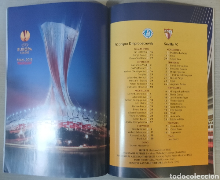 Coleccionismo deportivo: Programa oficial Sevilla - Dnipro Final UEFA Europa League 2015 - Foto 2