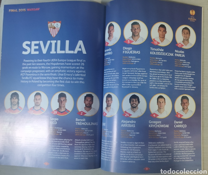 Coleccionismo deportivo: Programa oficial Sevilla - Dnipro Final UEFA Europa League 2015 - Foto 3