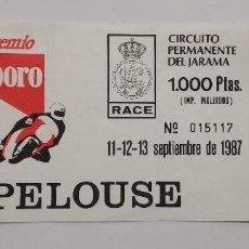 Coleccionismo deportivo: ENTRADA CAMPEONATO DEL MUNDO MOTOCICLISMO CIRCUITO JARAMA GRAN PREMIO PORTUGAL 1987 MADRID. Lote 321509073