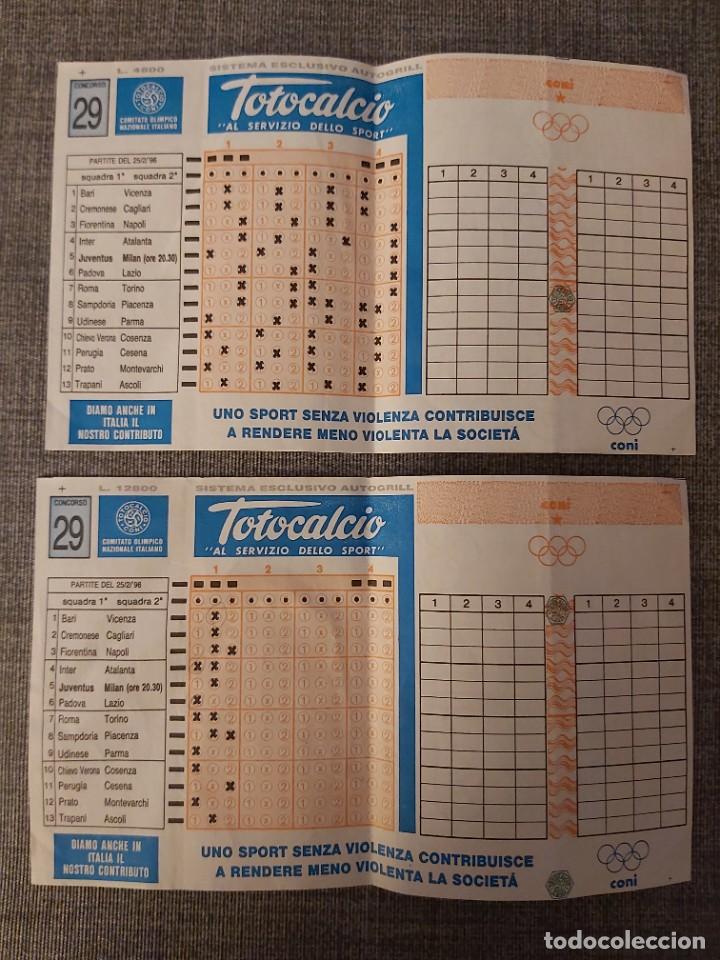Coleccionismo deportivo: QUINIELA ITALIA TOTOCALCIO 1996 - Foto 1