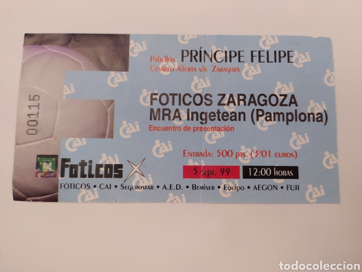 Coleccionismo deportivo: Entrada f&uacute;tbol sala Zaragoza - Foto 1