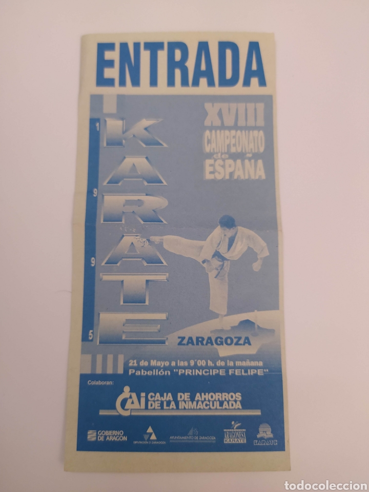Coleccionismo deportivo: Entrada Karate Zaragoza - Foto 1