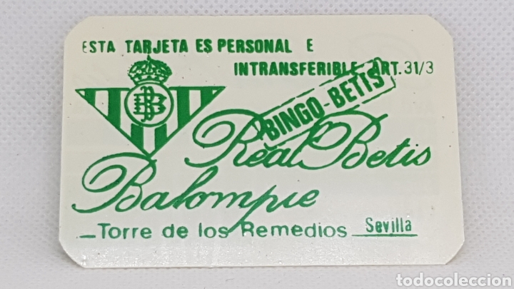 Coleccionismo deportivo: ANTIGUO CARNET BINGO REAL BETIS BALOMPIE - Foto 1