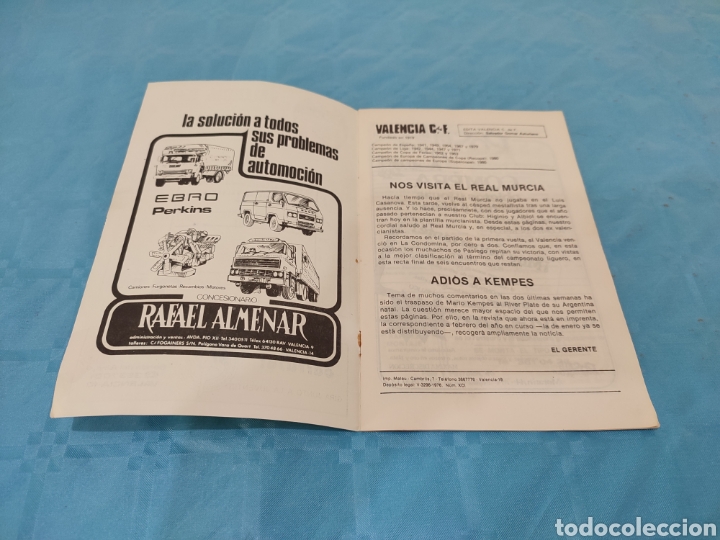Coleccionismo deportivo: 1981. REAL MURCIA VALENCIA CF PROGRAMA OFICIAL - Foto 2