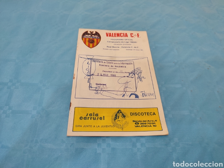 Coleccionismo deportivo: 1981. REAL MURCIA VALENCIA CF PROGRAMA OFICIAL - Foto 1